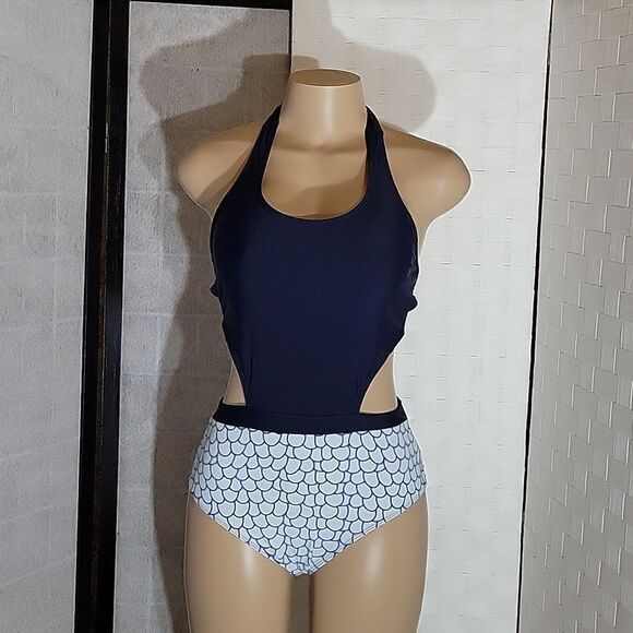 GABI NAVY SCALE PRINT ONE-PIECE SWIMSUIT - Picture 4 of 15